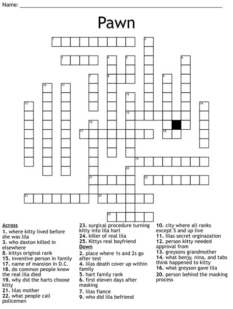 pawn crossword